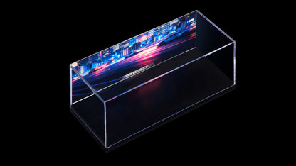 Clear UV Printed Acrylic Car Model Display Box, Tokyo Night Street JDM Diecast Showcase for AE86 Skyline Supra Scale Models