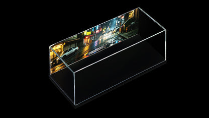 Retro Tokyo Street JDM Diorama Display Case | 1:64 Scale Acrylic Dustproof Car Model Showcase for Hot Wheels & Diecast Collectors