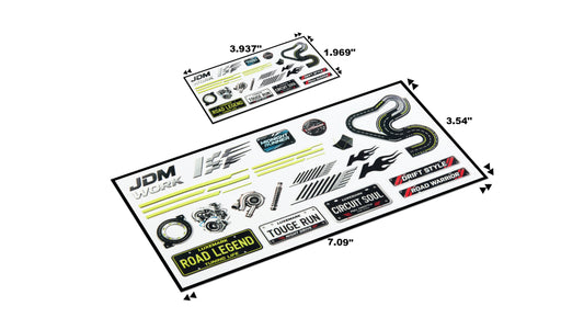 LUXEMARK JDM Racing UV Crystal Transfer Stickers Waterproof Scratch Resistant Drift Touge Decals for 1/64 Car Model Motorcycle