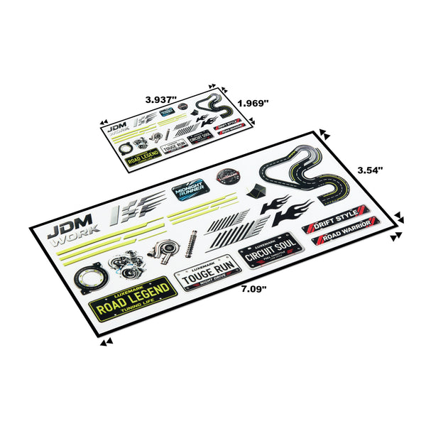 JDM Tuning UV Crystal Transfer Stickers, Drift Touge Racing Waterproof Decals, Automotive Modified Water Transfer Stickers for Car Model, Laptop, Motorcycle